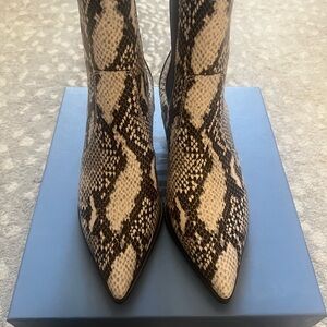 Snakeskin Pattern Ankle Boots